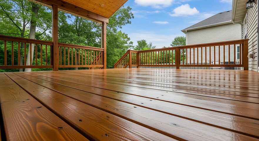 Floating composite deck installation in Hamilton featuring weather-resistant materials, eco-friendly decking, and low-maintenance outdoor durability.