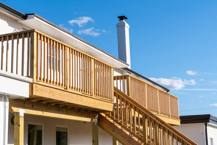 Custom floating deck builders in Hamilton designing elevated outdoor spaces with modern finishes and weather-resistant composite decking.